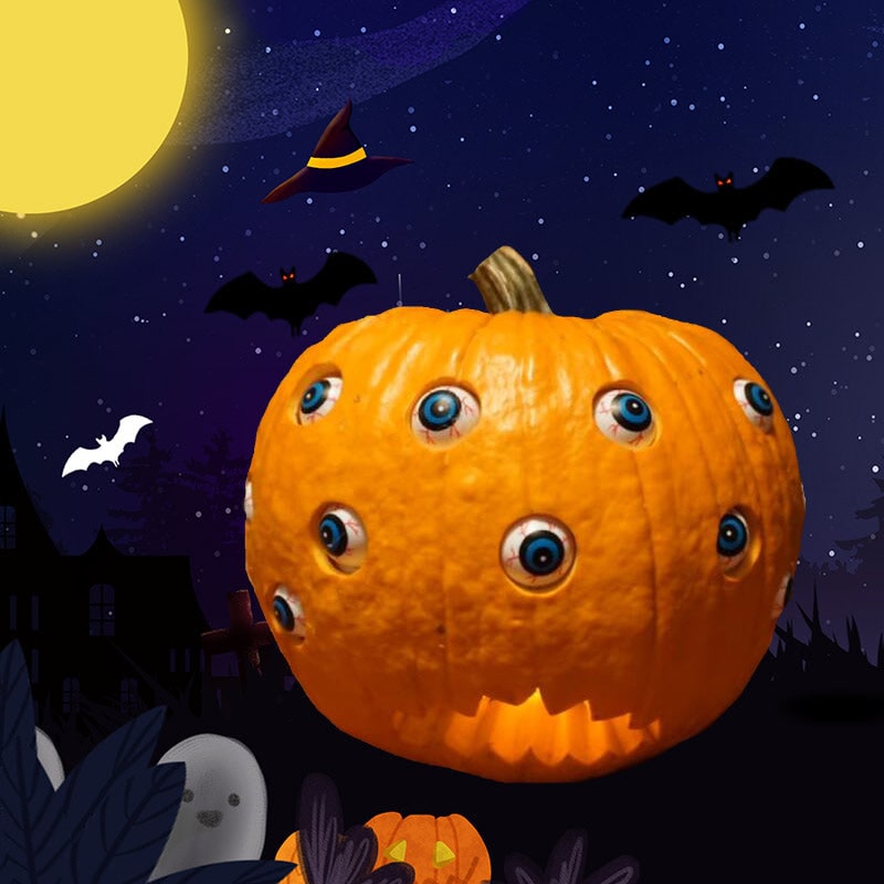 Animatronic Jack O Lantern Pumpkin Prop with Moving Eyes for Spooky Displays