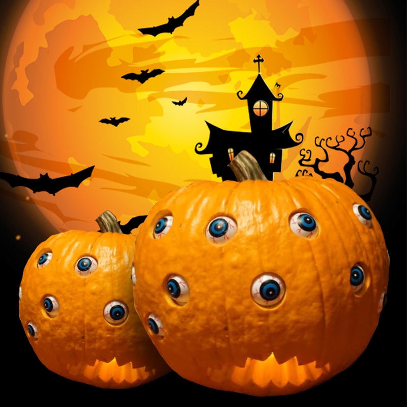 Animatronic Jack O Lantern Pumpkin Prop with Moving Eyes for Spooky Displays