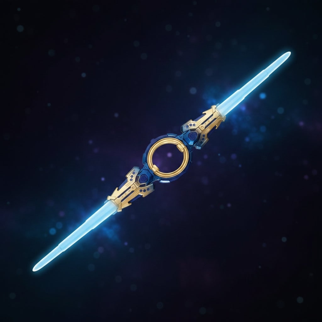 Light Up Toy Sword with Retractable Double Blades and Glowing LED Sci-Fi Hilt