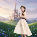 Kids Halloween Costumes Princess Dress Up Set with Tiara Scepter and Gloves for Girls