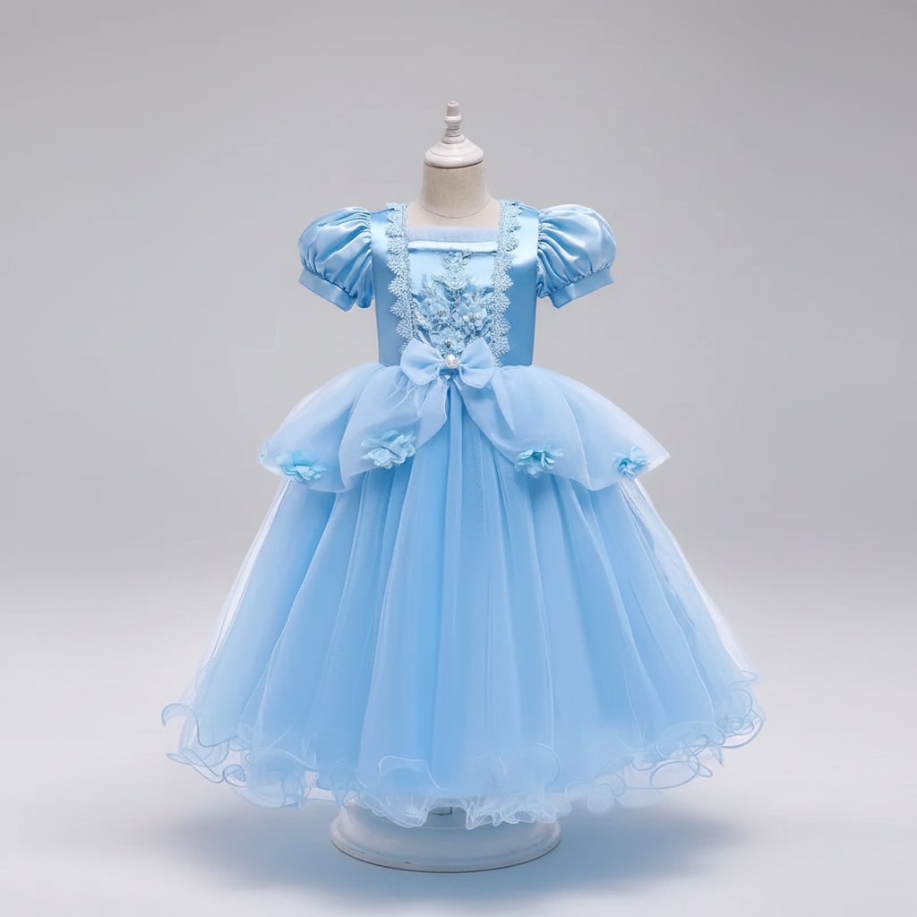 Princess Halloween Costumes Girls Dress with Tiara Wand and Accessory Set in Four Colors