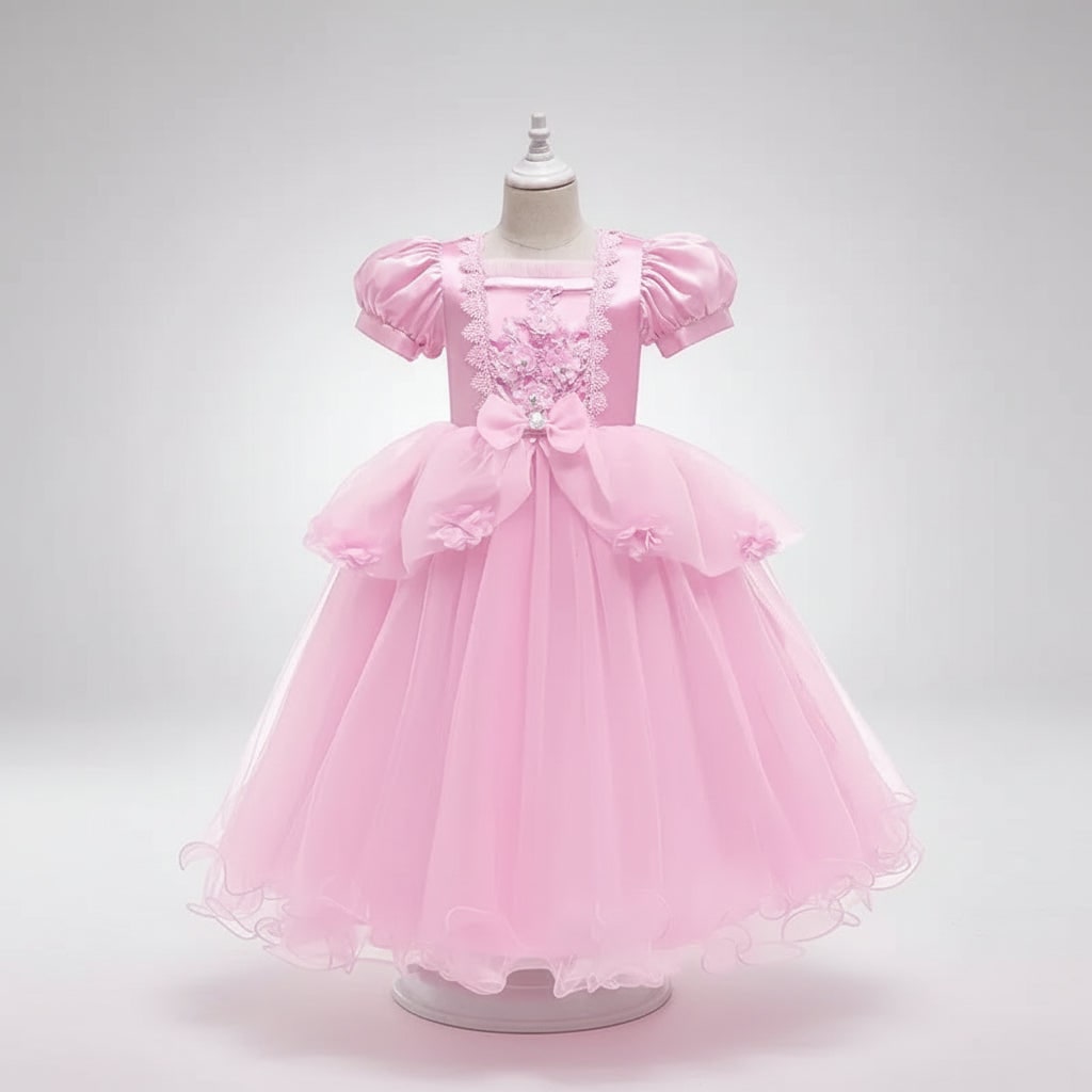 Princess Halloween Costumes Girls Dress with Tiara Wand and Accessory Set in Four Colours