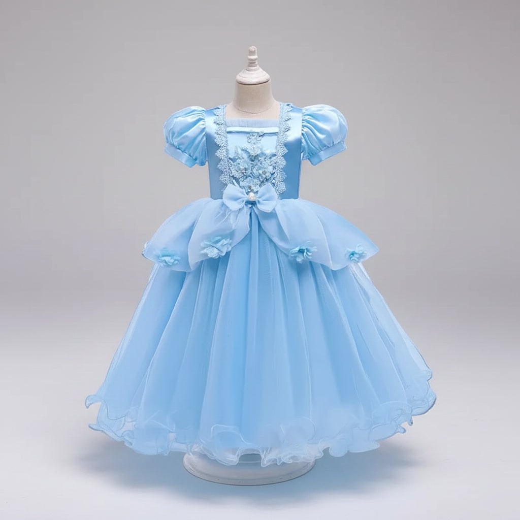 Princess Halloween Costumes Girls Dress with Tiara Wand and Accessory Set in Four Colors