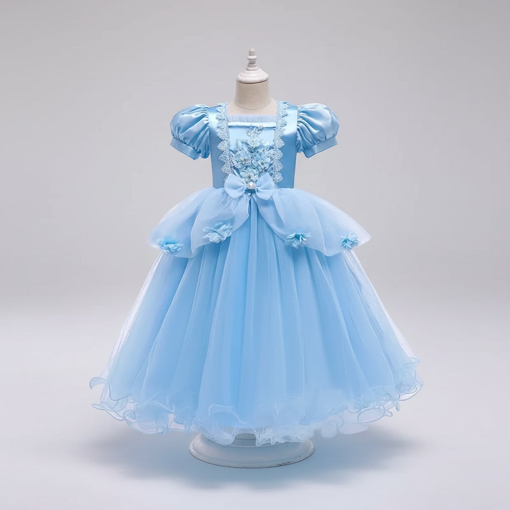 Princess Halloween Costumes Girls Dress with Tiara Wand and Accessory Set in Four Colors