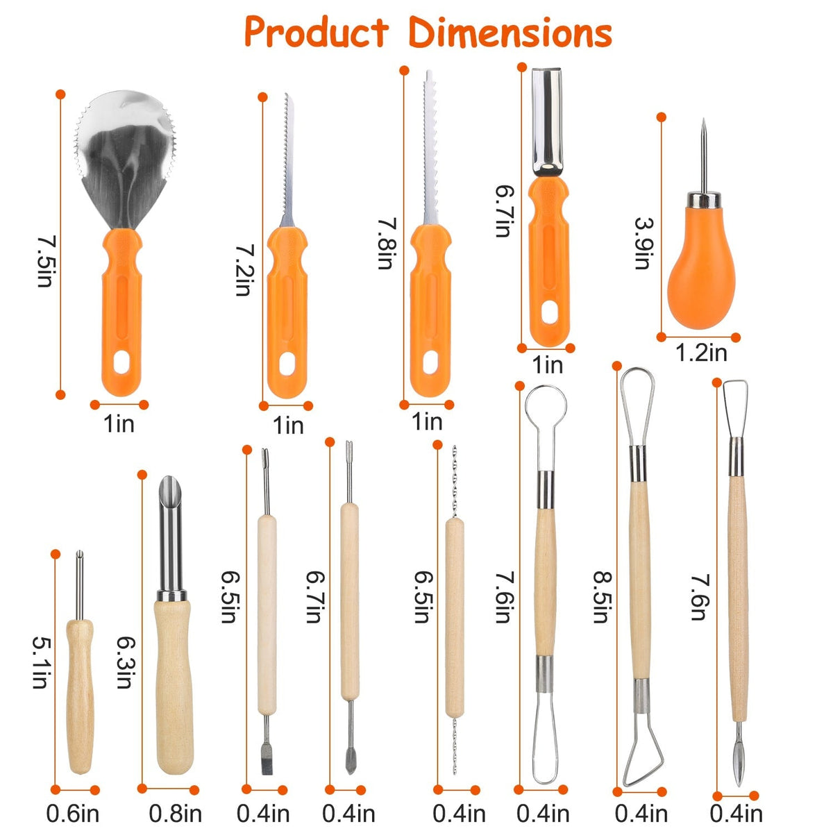 Halloween Pumpkin Carving Kit with 13 Stainless Steel Saws and Sculpting Tools