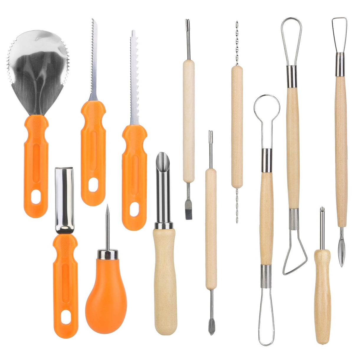 Halloween Pumpkin Carving Kit with 13 Stainless Steel Saws and Sculpting Tools