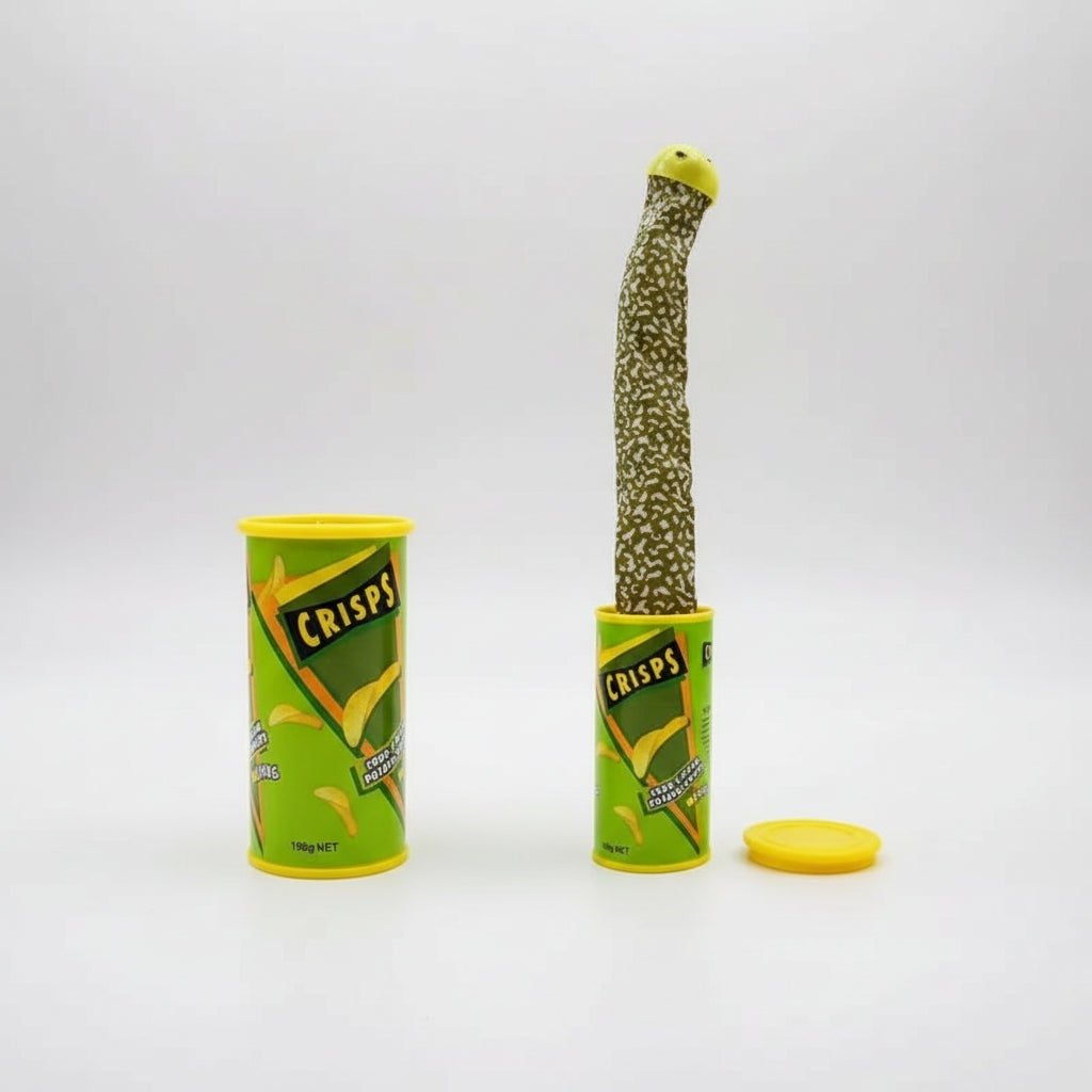 Snake in a Can Prank Toy Halloween Accessories with Spring Loaded Jumping Surprise
