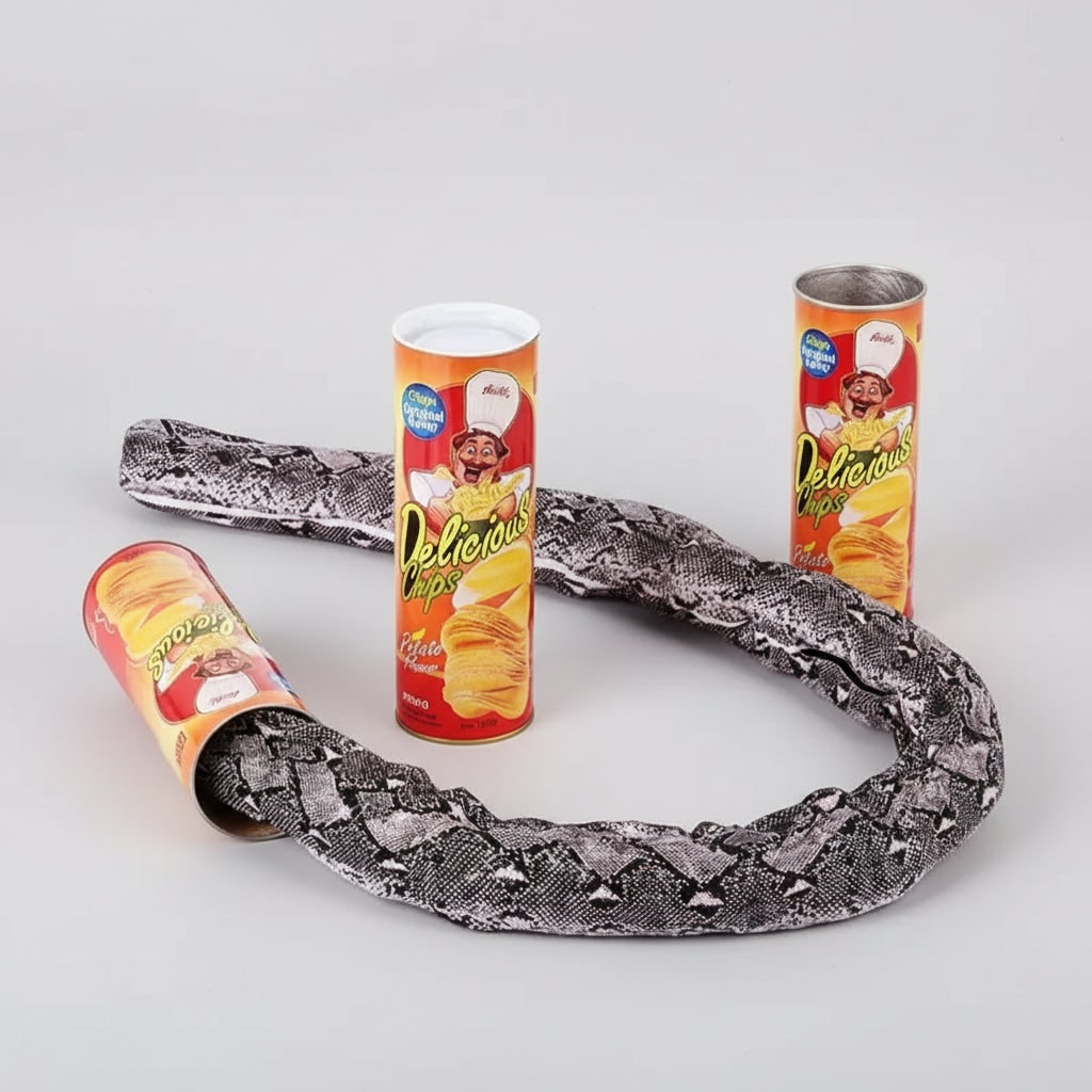 Snake in a Can Prank Toy Halloween Accessories with Spring Loaded Jumping Surprise