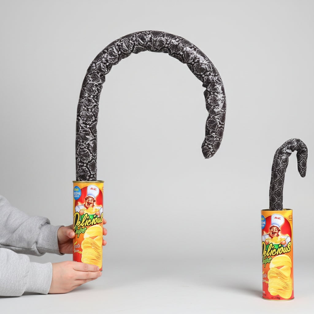 Snake in a Can Prank Toy Halloween Accessories with Spring Loaded Jumping Surprise