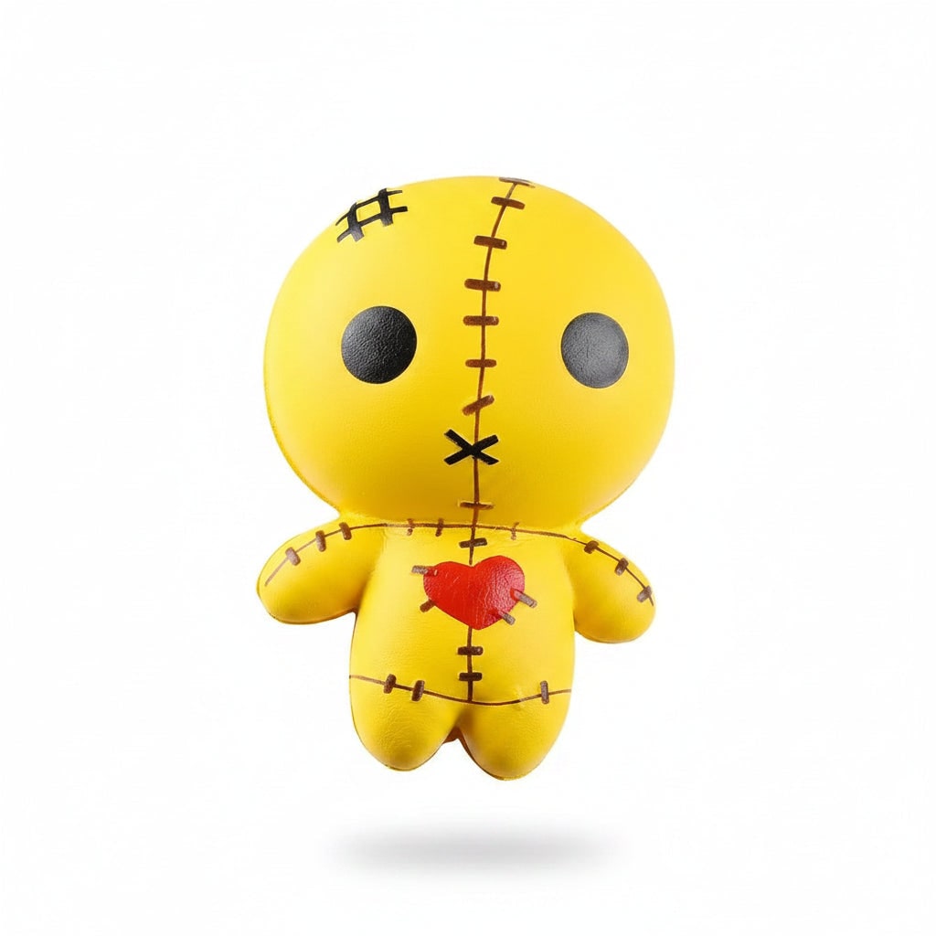 Voodoo Doll Squishy Halloween Stress Toy with Slow Rising Foam and Stitched Detail