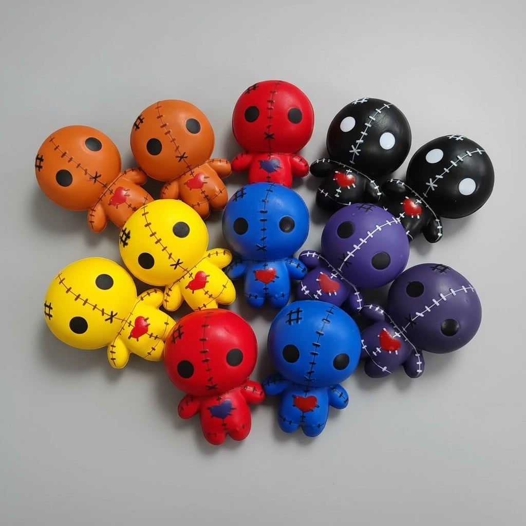 Voodoo Doll Squishy Halloween Stress Toy with Slow Rising Foam and Stitched Detail