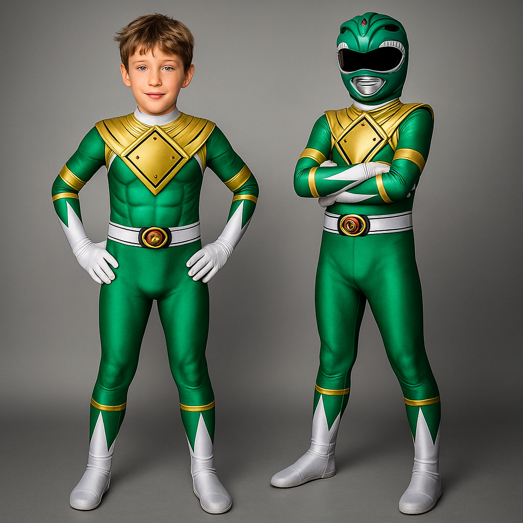 Halloween Costume and Mask for Kids Superhero Jumpsuit with Gloves and Boot Covers