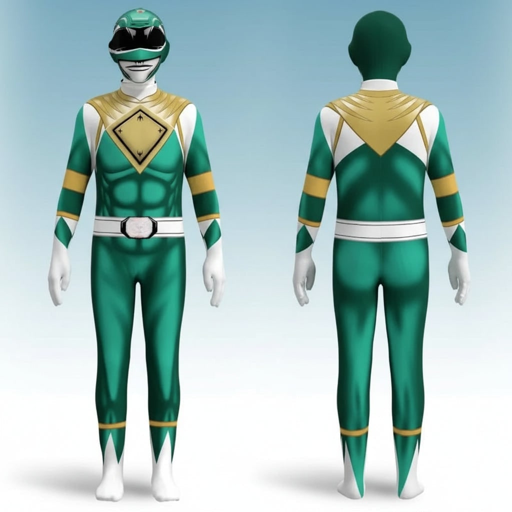 Superhero Bodysuit Costume with Muscle Print Full Hood and Integrated Gloves