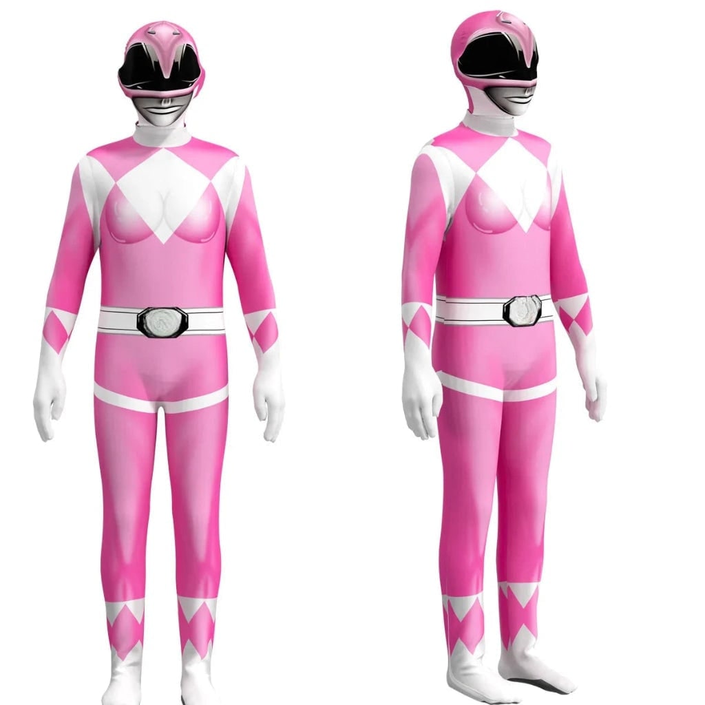 Superhero Bodysuit Costume with Muscle Print Full Hood and Integrated Gloves