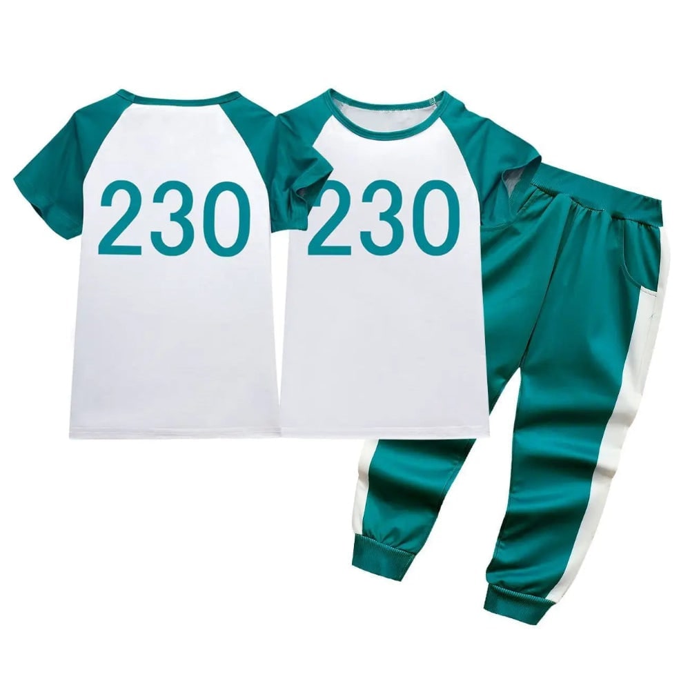 Kids Halloween Costumes Teal Tracksuit Three Piece Set with Jacket Pants and Top
