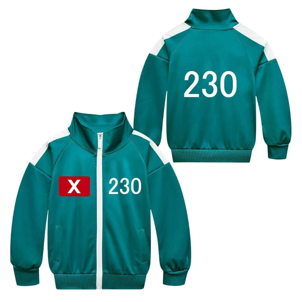 Kids Halloween Costumes Teal Tracksuit Three Piece Set with Jacket Pants and Top