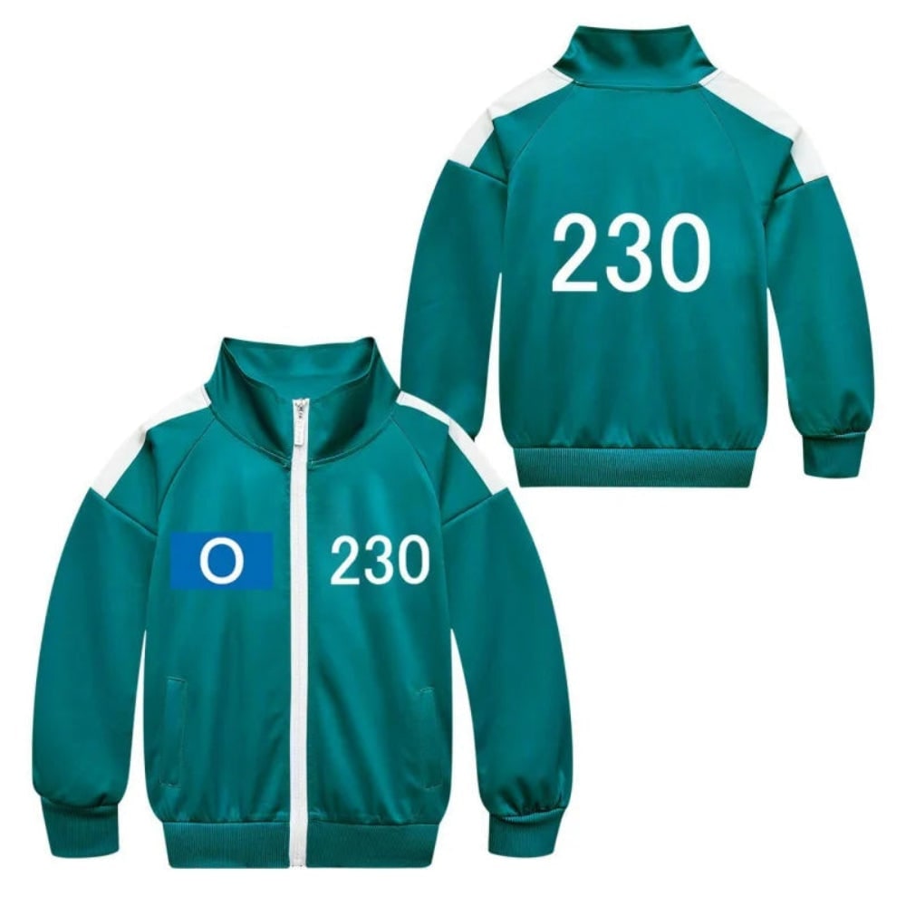 Kids Halloween Costumes Teal Tracksuit Three Piece Set with Jacket Trousers and Top