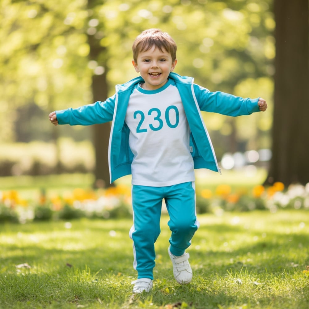 Kids Halloween Costumes Three Piece Tracksuit Set with Zip Jacket Printed Tee and Joggers