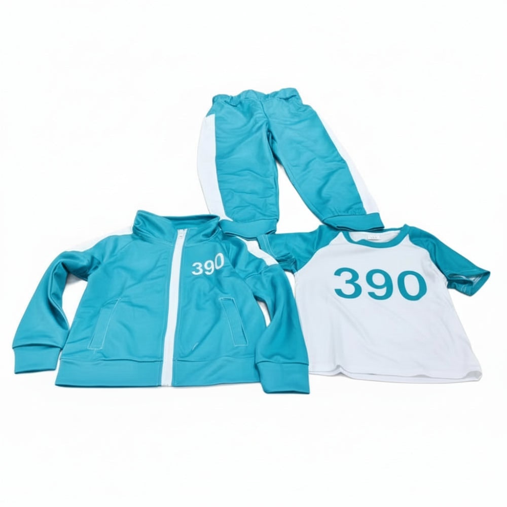 Kids Halloween Costumes Three Piece Tracksuit Set with Zip Jacket Printed Tee and Joggers