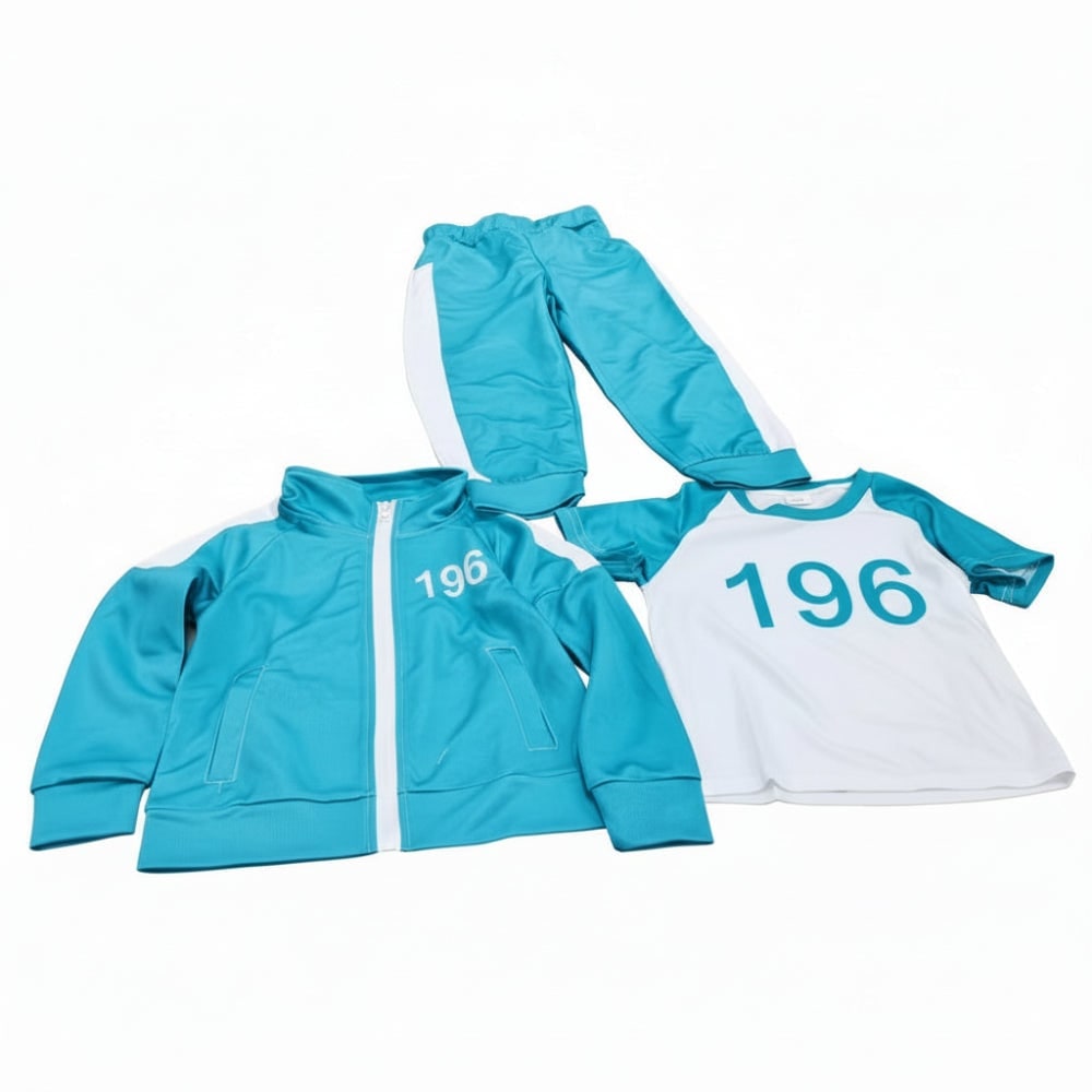 Kids Halloween Costumes Three Piece Tracksuit Set with Zip Jacket Printed Tee and Joggers
