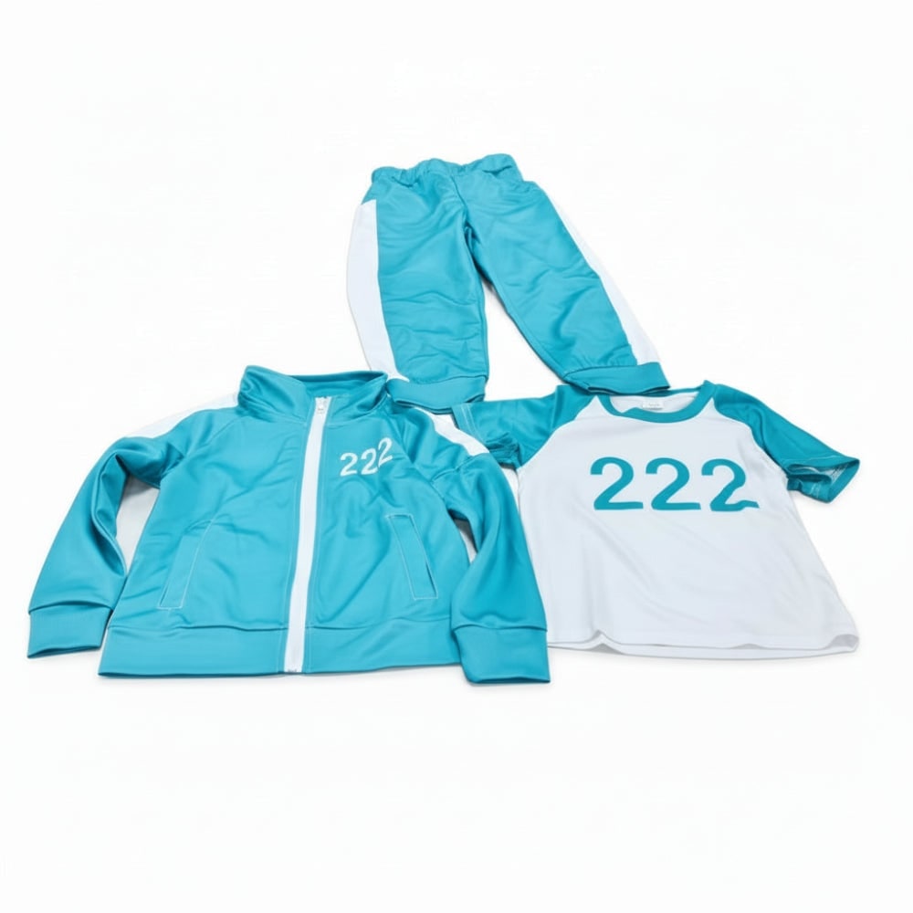 Kids Halloween Costumes Three Piece Tracksuit Set with Zip Jacket Printed Tee and Joggers