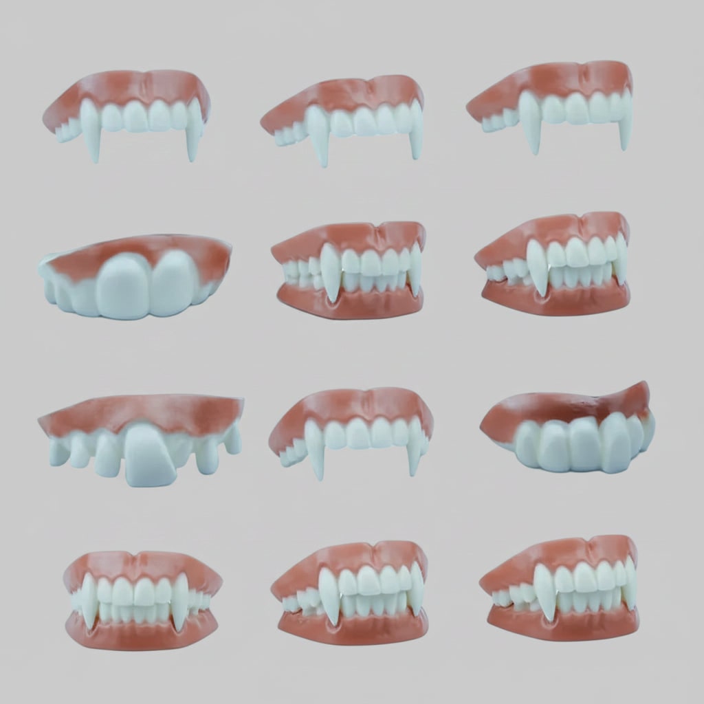 Vampire Halloween Costume Snap On Fangs and False Teeth for Kids Dress Up
