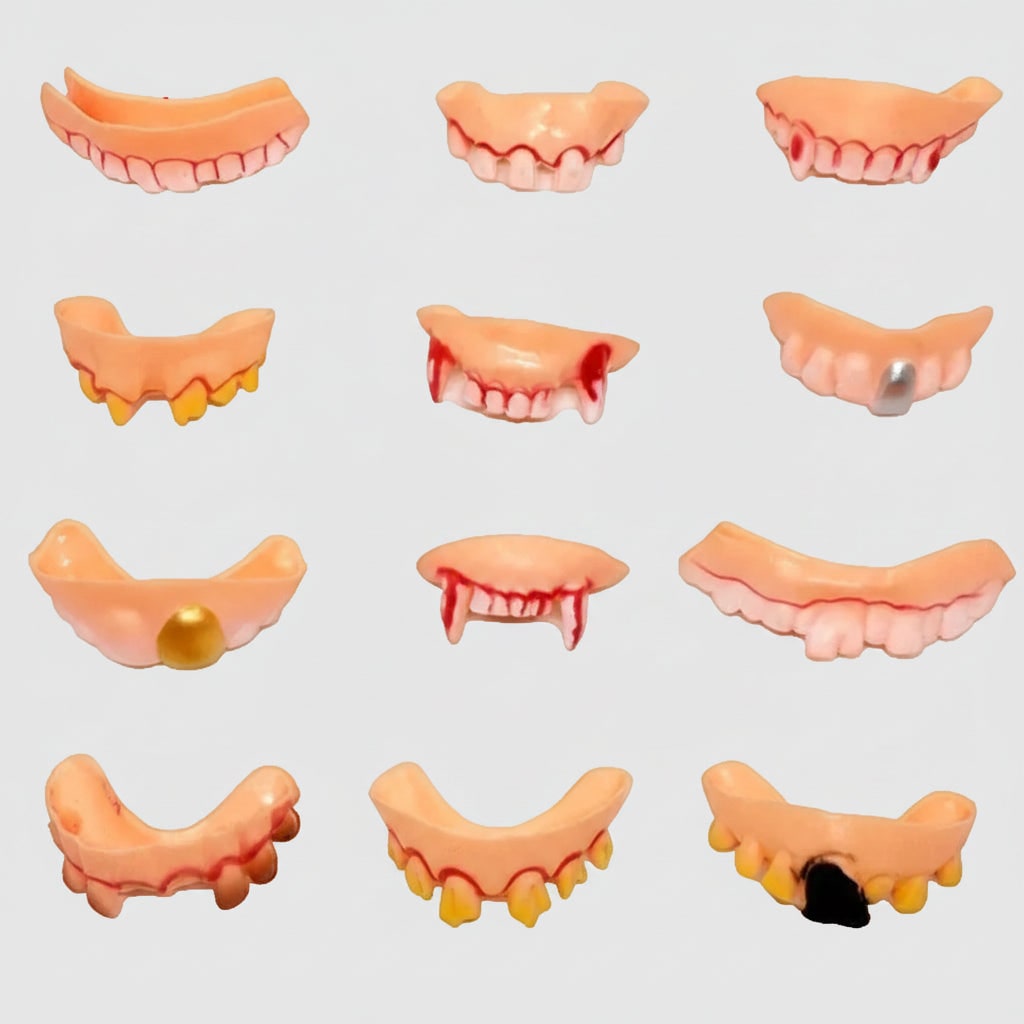 Vampire Halloween Costume Snap On Fangs and False Teeth for Kids Dress Up