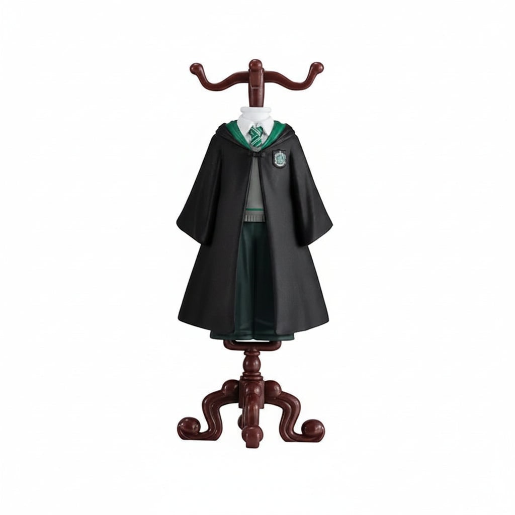 Wizard School Uniform Collectible Figurine with Hooded Robe and Display Stand