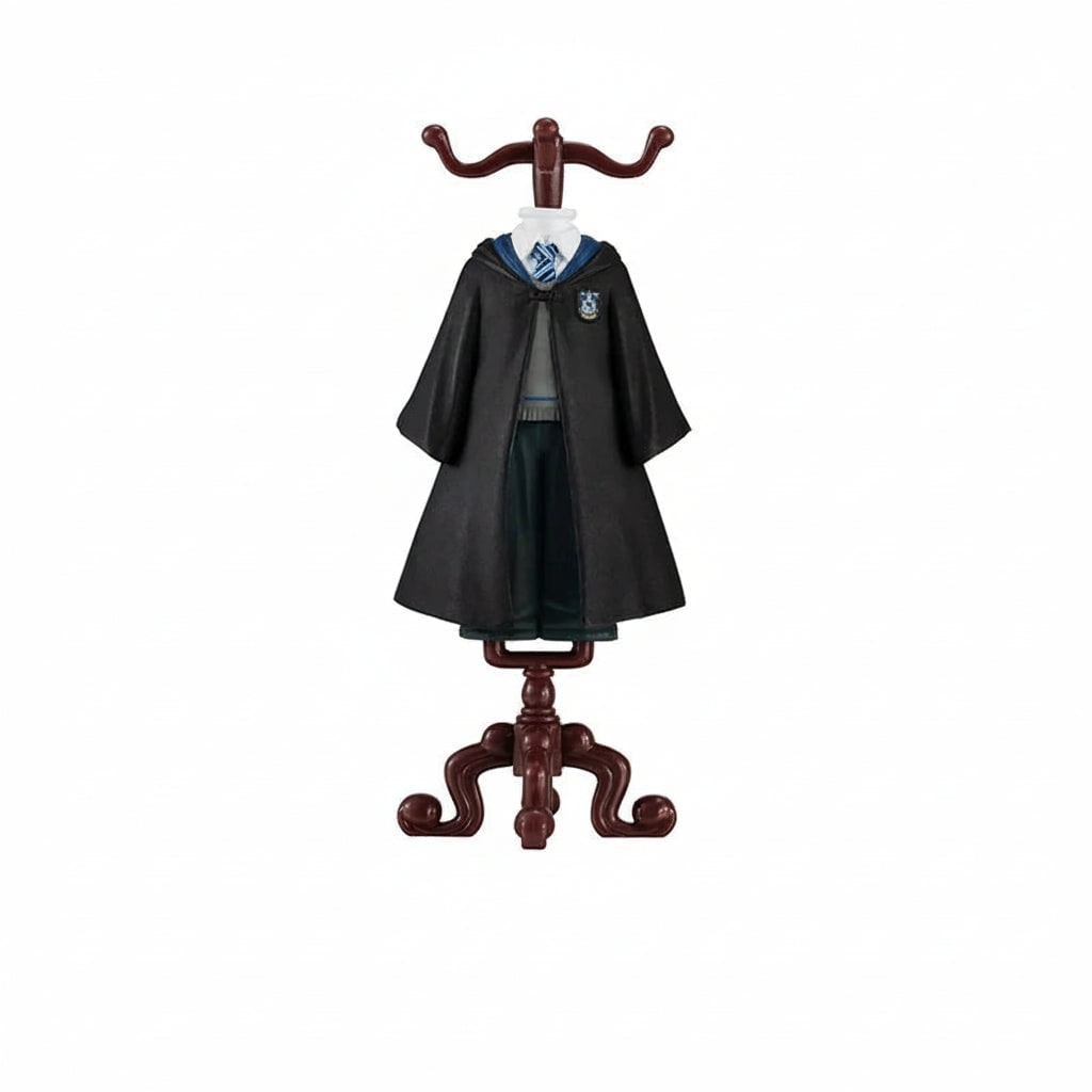 Wizard School Uniform Collectible Figurine with Hooded Robe and Display Stand