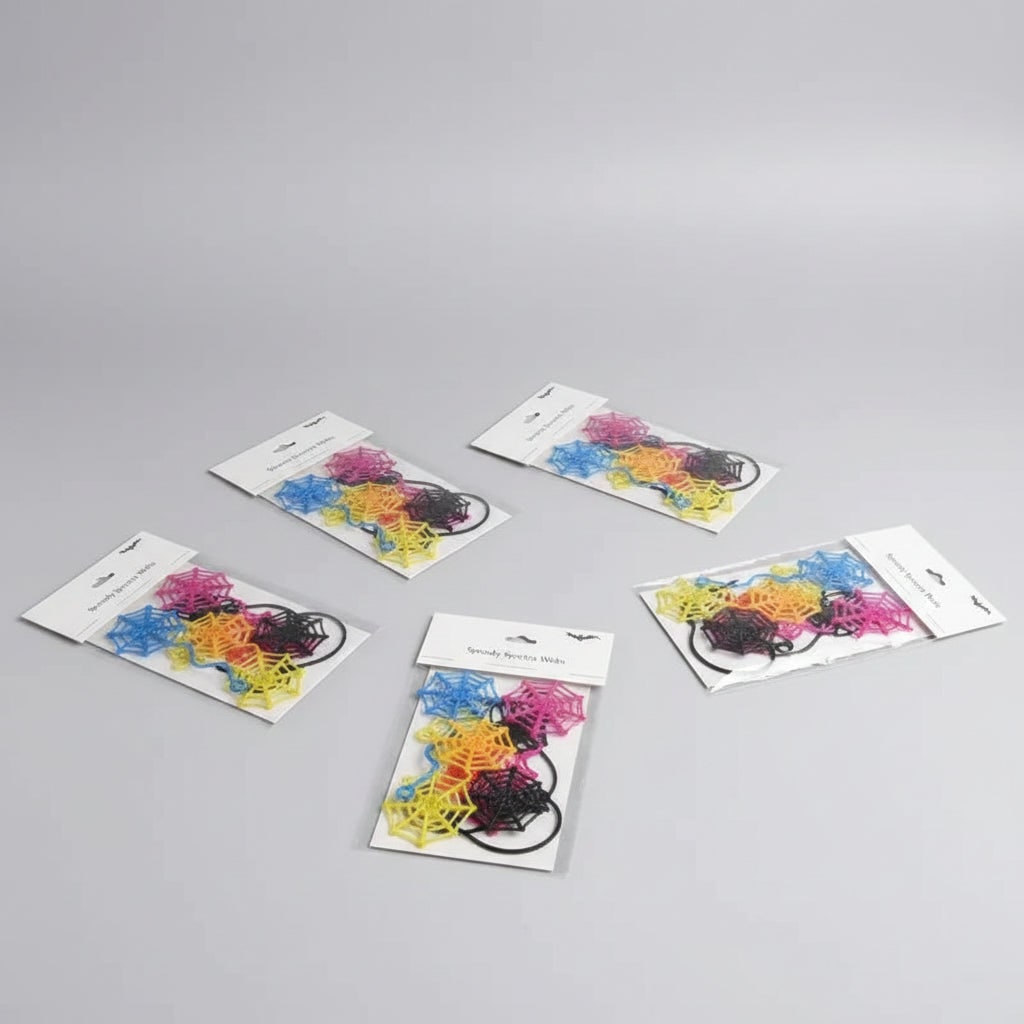 Sticky Stretchy Spiderweb Halloween Window Decorations Party Favors with Wavy Tails