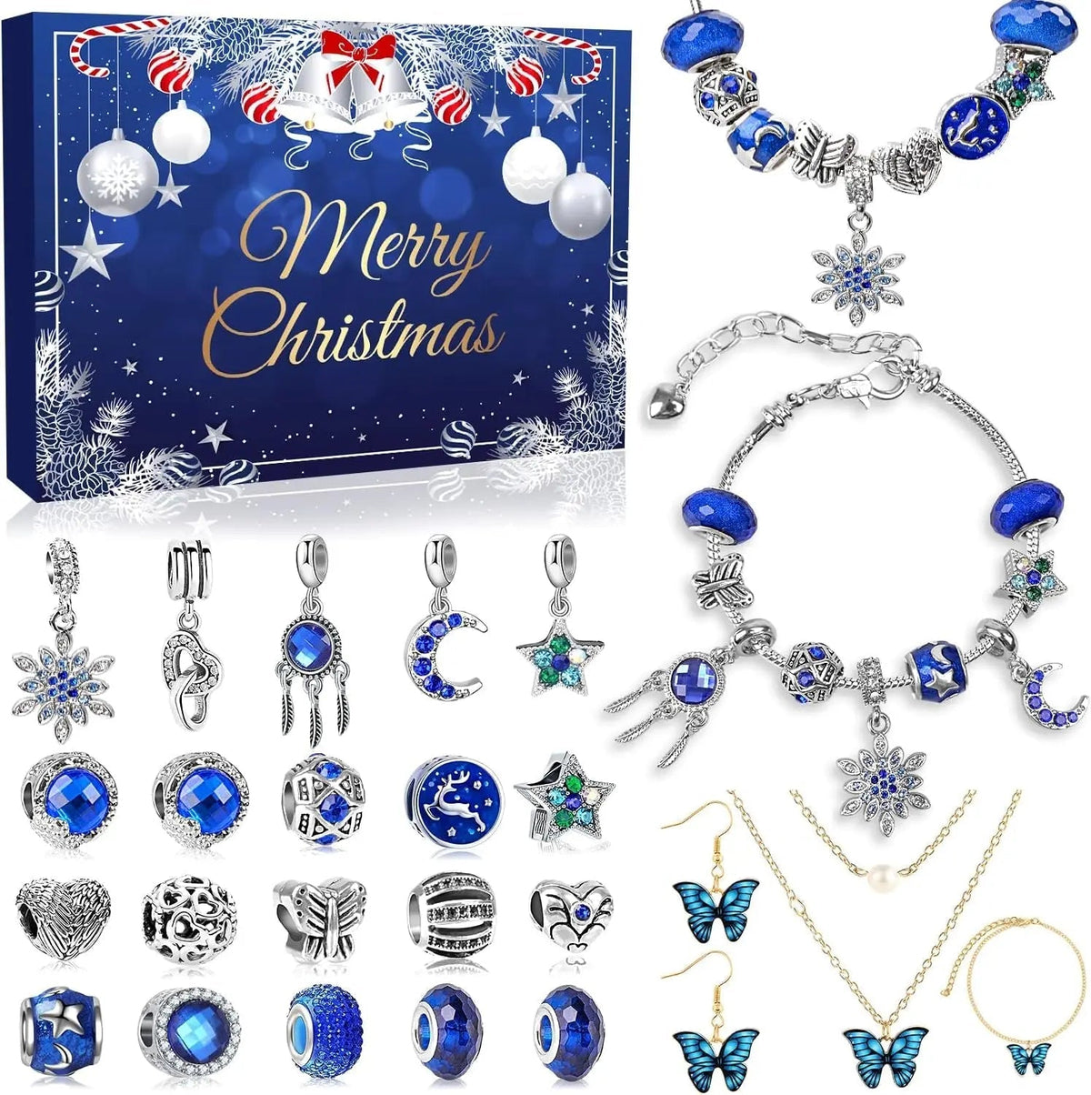 Advent Calendar Jewellery Set of 24 Pieces in Six Versions