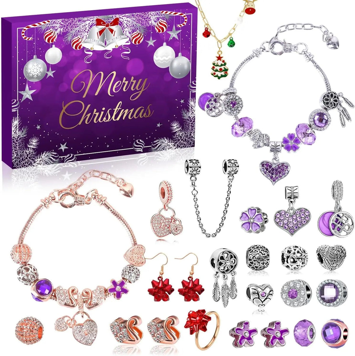 Advent Calendar Jewellery Set of 24 Pieces in Six Versions