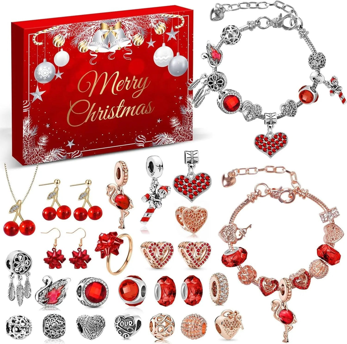 Advent Calendar Jewellery Set of 24 Pieces in Six Versions