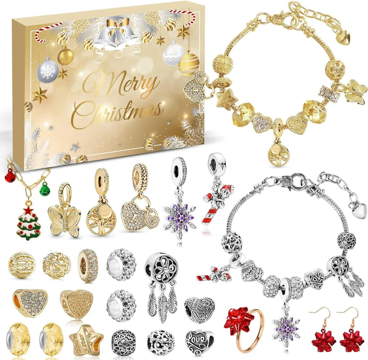 Advent Calendar Jewellery Set of 24 Pieces in Six Versions