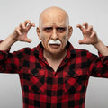 Halloween Costume Mask for Mens Party and Haunted House Old Man Latex Full Head Wrinkles