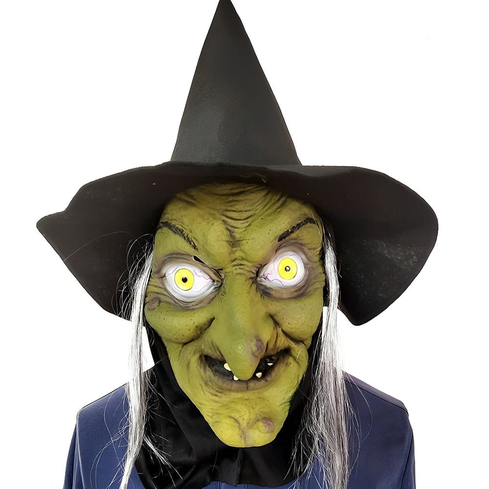 Realistic Silicone Old Man Halloween Face Mask with Moulded Wrinkles and Chest Bib