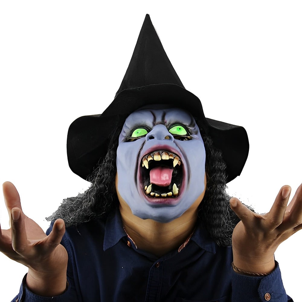 Realistic Silicone Old Man Halloween Face Mask with Moulded Wrinkles and Chest Bib