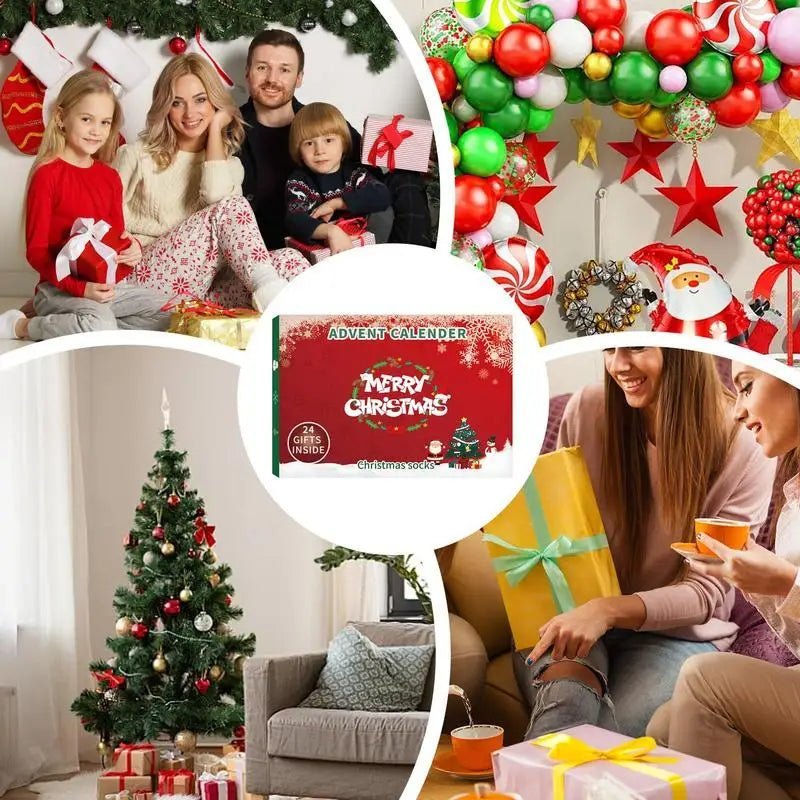 Advent Calendar Socks with 24 Pairs for Adults to Wear