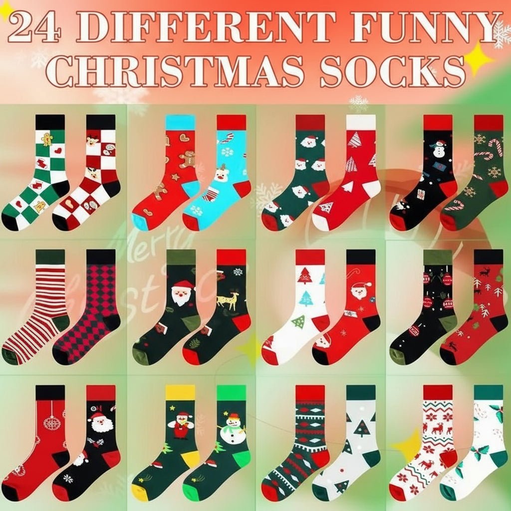 Advent Calendar Socks with 24 Pairs for Adults to Wear