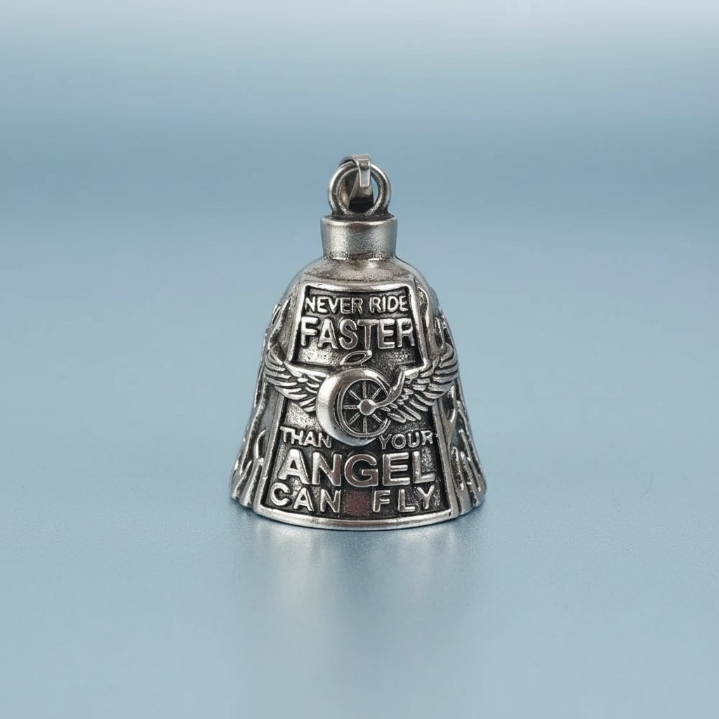 Halloween Motorcycle Guardian Bell Charm Accessories with Winged Wheel Keyring
