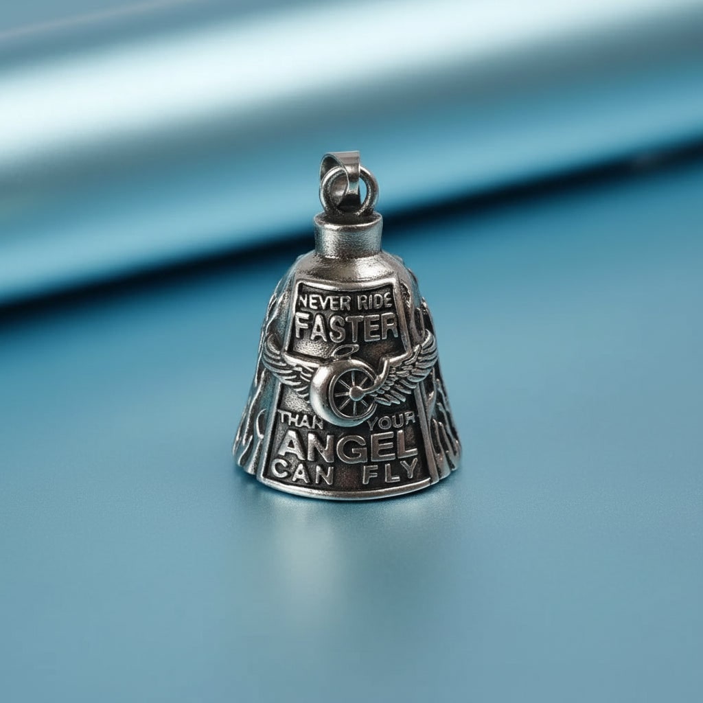 Halloween Motorcycle Guardian Bell Charm Accessories with Winged Wheel Keyring