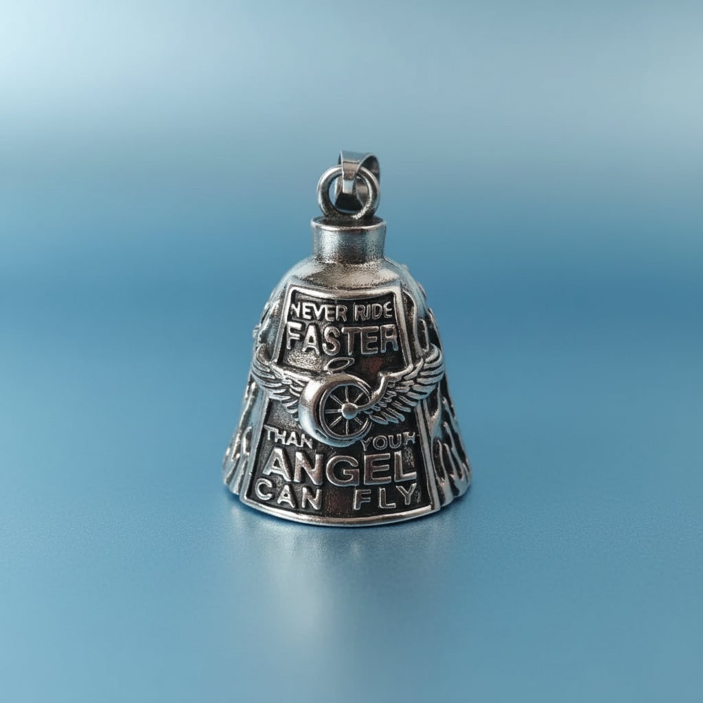 Halloween Motorcycle Guardian Bell Charm Accessories with Winged Wheel Keyring