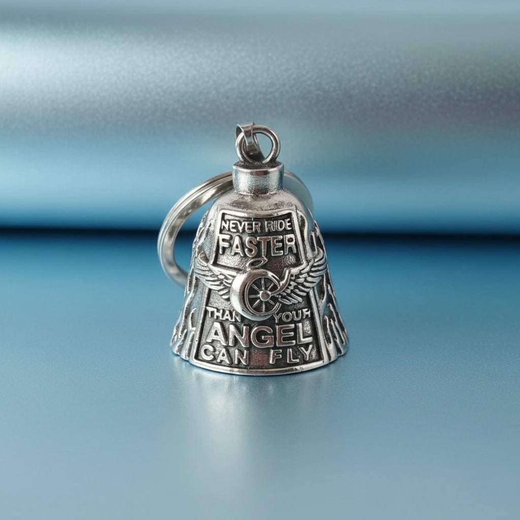 Halloween Motorcycle Guardian Bell Charm Accessories with Winged Wheel Keyring