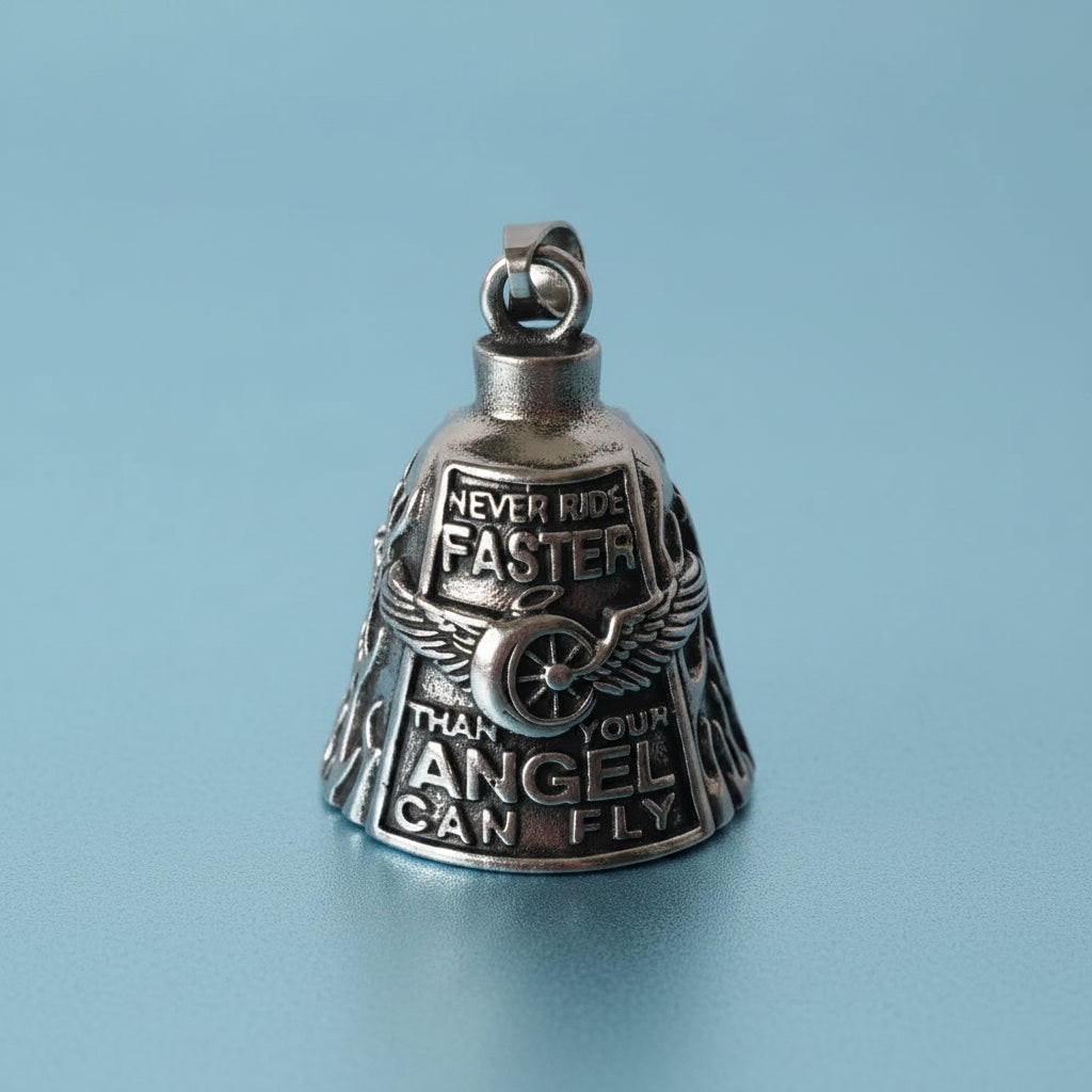 Halloween Motorcycle Guardian Bell Charm Accessories with Winged Wheel Keyring