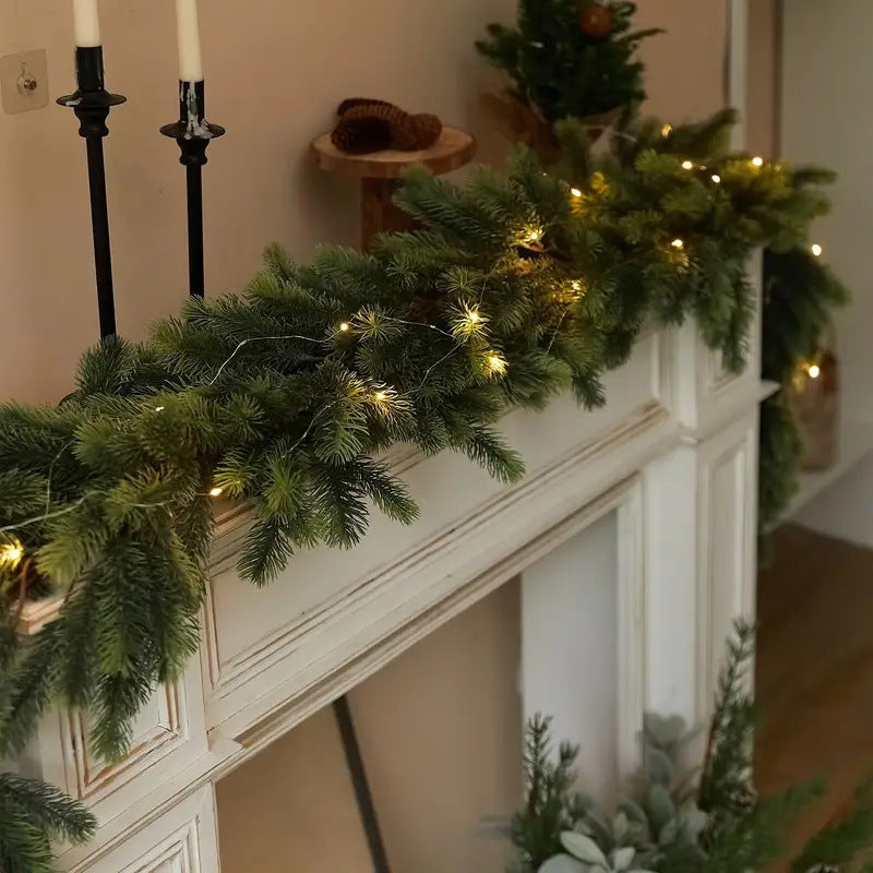 Christmas Garland Pre Lit 2.75 m with 50 Warm LEDs and a Timer Indoors