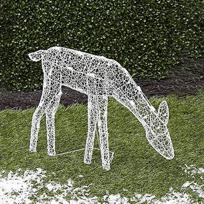 Christmas Decorations Reindeer in Iron with Built In Light at Three Sizes