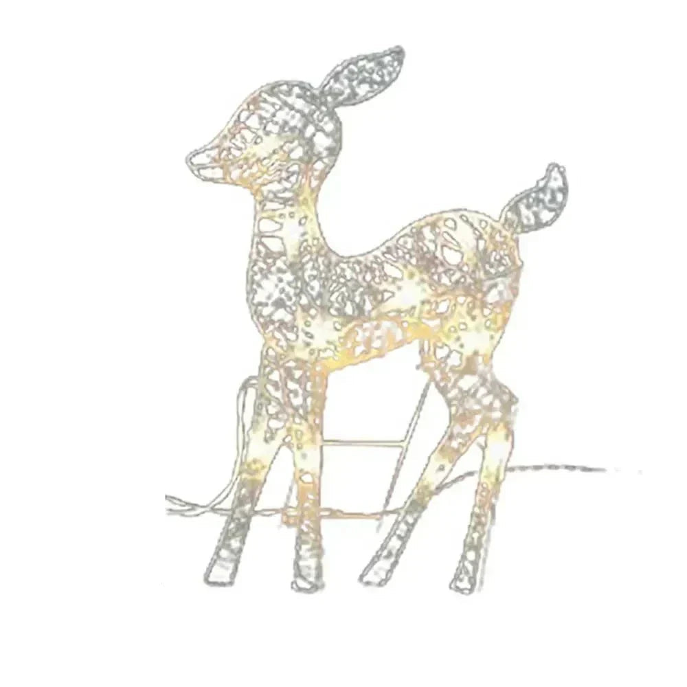 Christmas Decorations Reindeer in Iron with Built In Light at Three Sizes