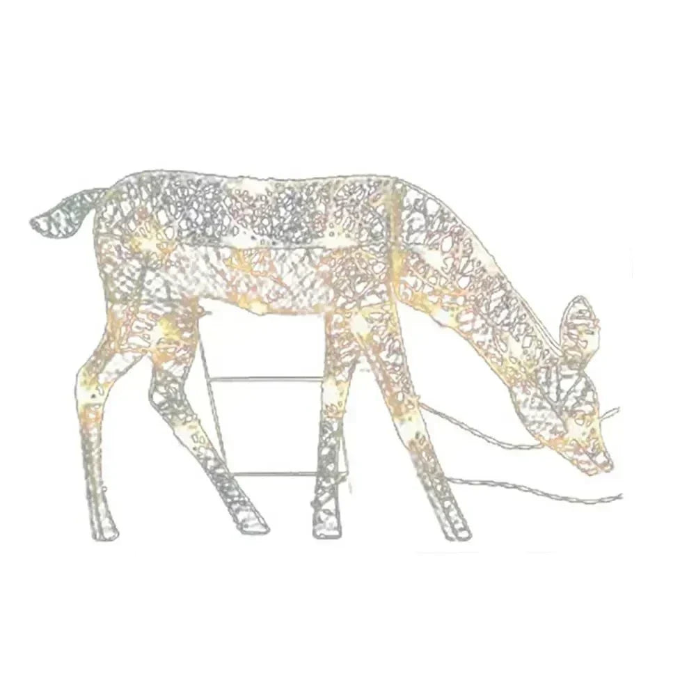 Christmas Decorations Reindeer in Iron with Built In Light at Three Sizes