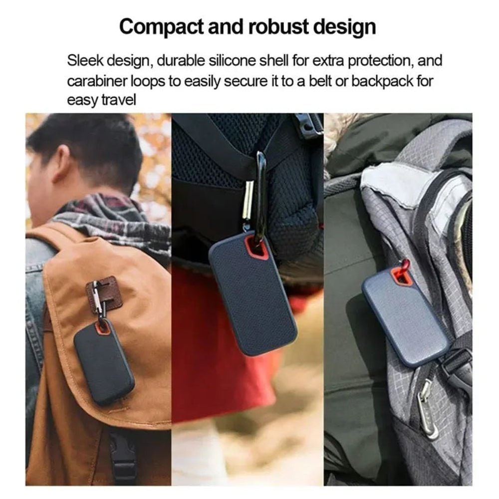 SSD External Hard Drive Portable Shockproof Storage with USB 3.2 Type C and Metal Case