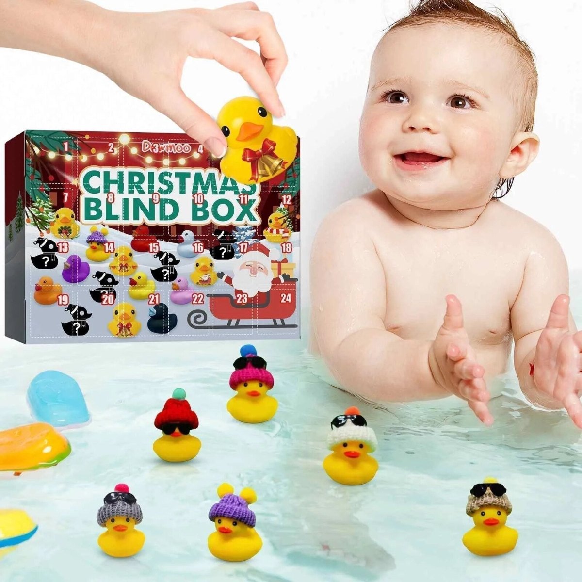 Advent Calendar Squeaky Ducks with 24 Designs for Bath Time